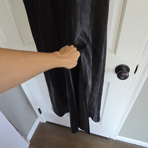 Birdy Grey Jay dress in black satin formal gown sleek wedding party sz M - Picture 4 of 11